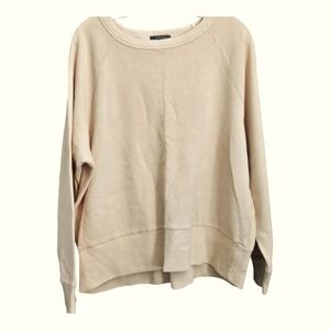 Errant Cream Knit Crew Neck Sweater with Relaxed Fit, Large